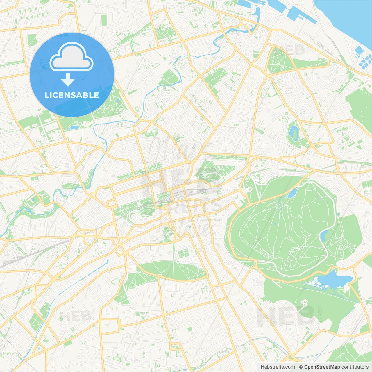 Edinburgh, Scotland Vector Map - Classic Colors