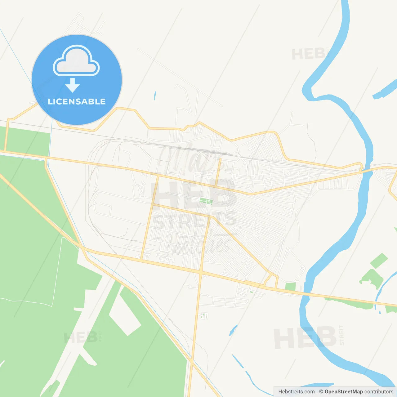 Yevlakh, Azerbaijan Vector Map - Classic Colors