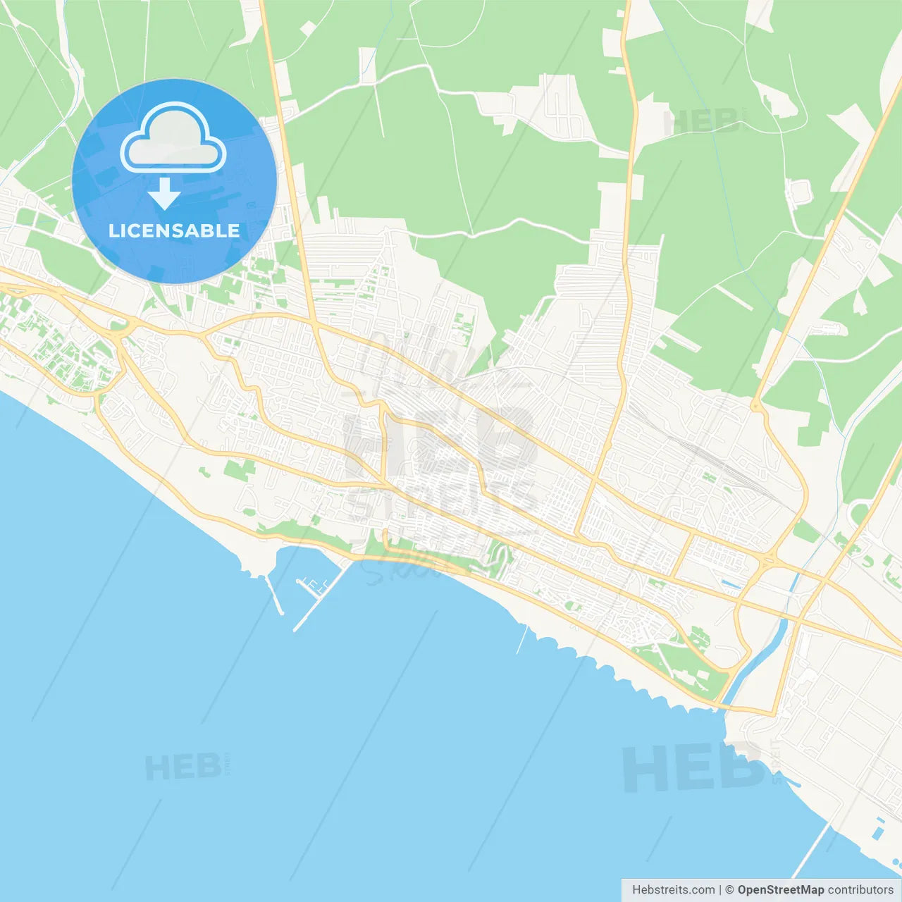 Gela, Italy Vector Map - Classic Colors – HEBSTREITS