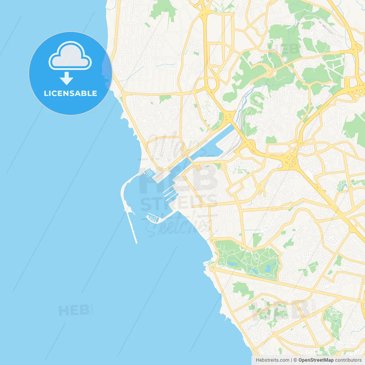 Matosinhos, Portugal Vector Map - Classic Colors