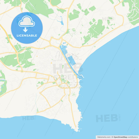 Lagos, Portugal Vector Map - Classic Colors