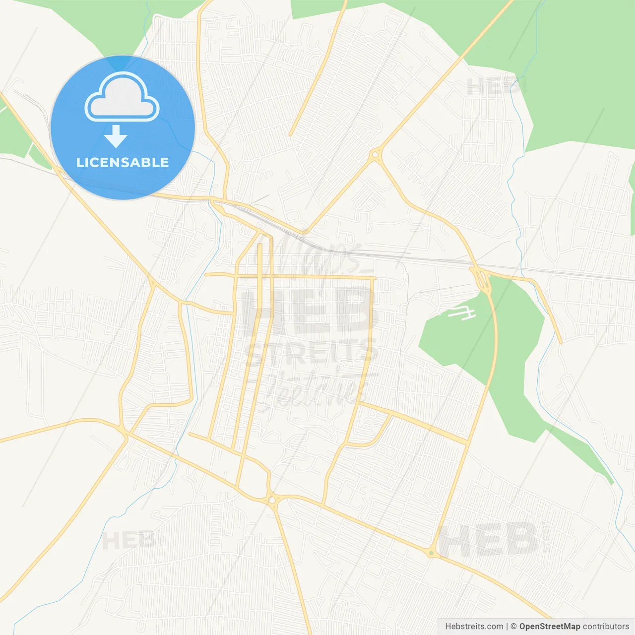 Khasavyurt, Russia Vector Map - Classic Colors