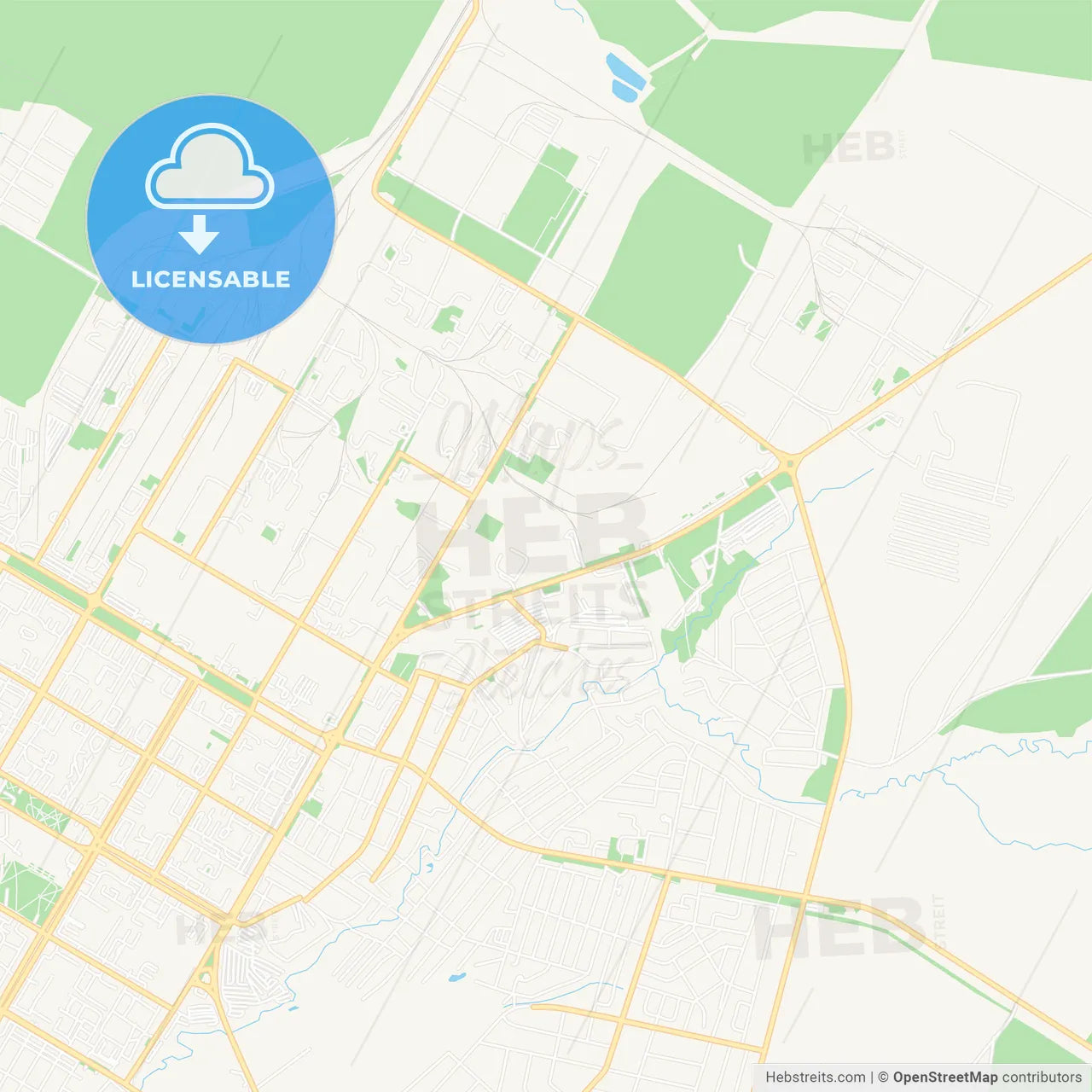 Neftekamsk, Russia Vector Map - Classic Colors