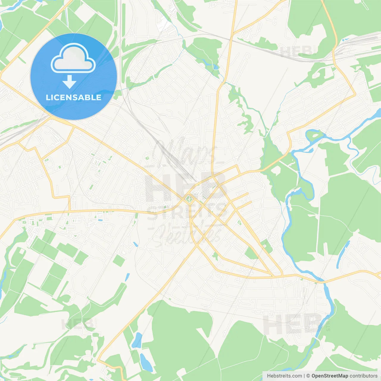 Michurinsk, Russia Vector Map - Classic Colors