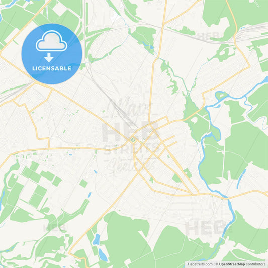 Michurinsk, Russia Vector Map - Classic Colors