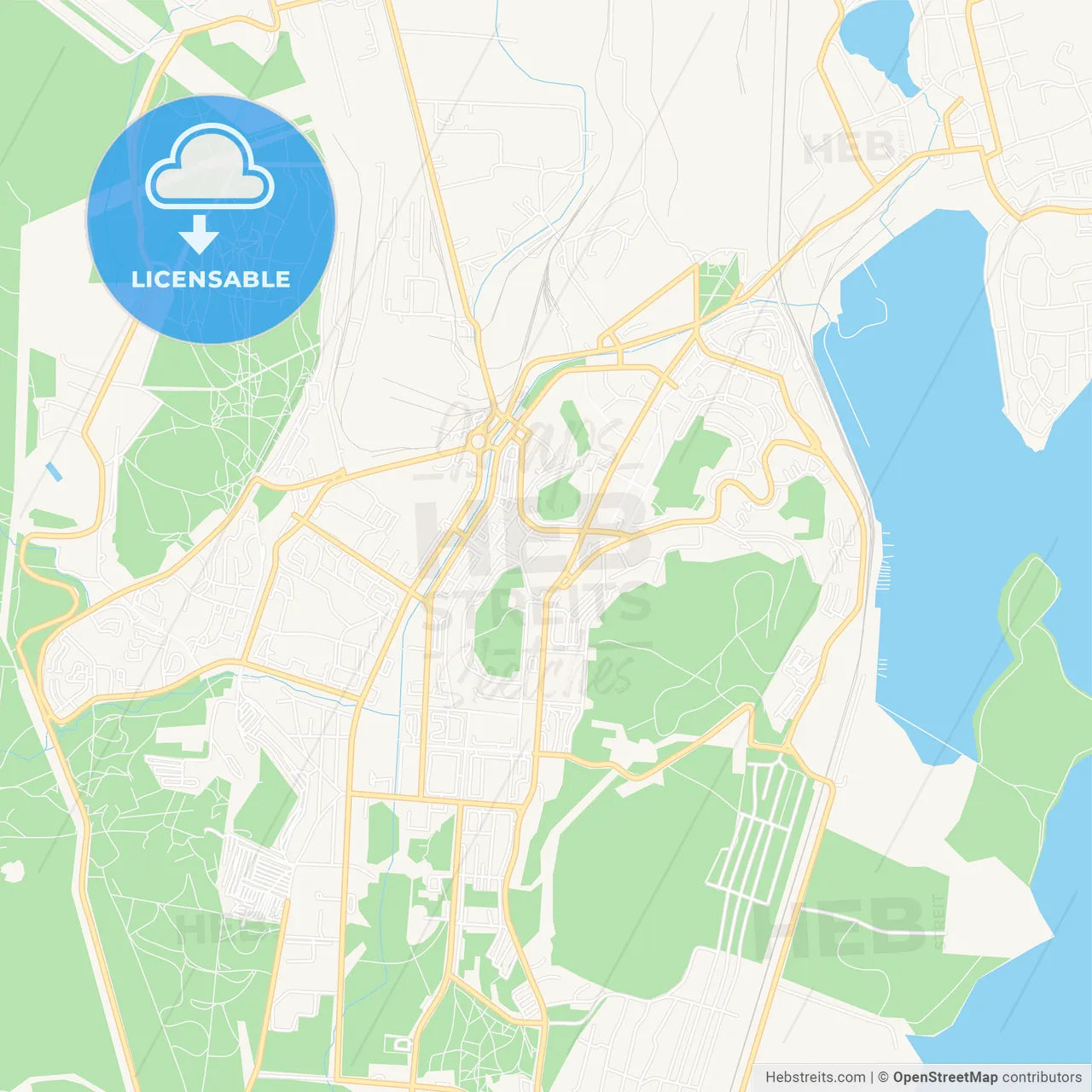 Novouralsk, Russia Vector Map - Classic Colors