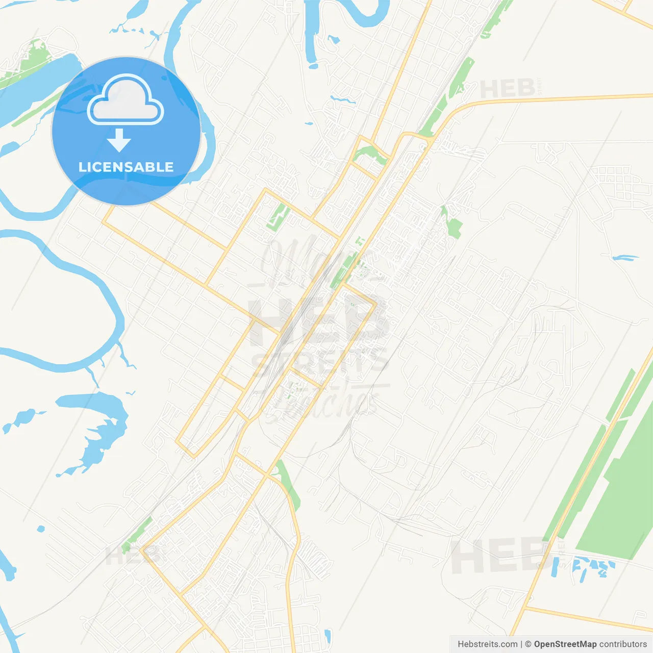 Chapayevsk, Russia Vector Map - Classic Colors