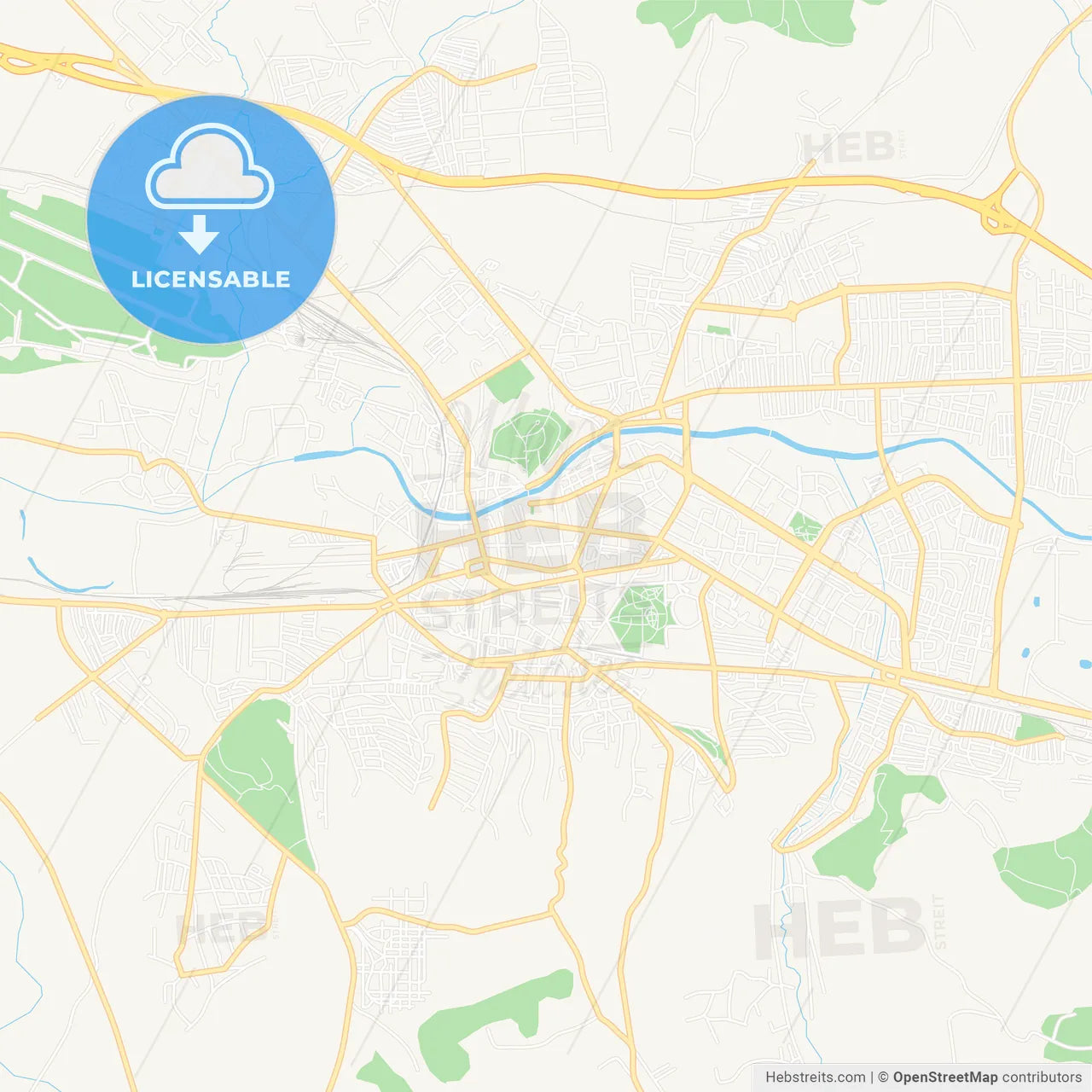 Nis, Serbia Vector Map - Classic Colors