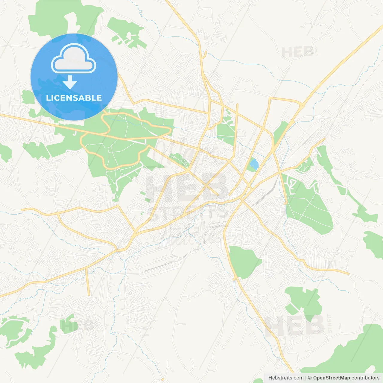 Kragujevac, Serbia Vector Map - Classic Colors