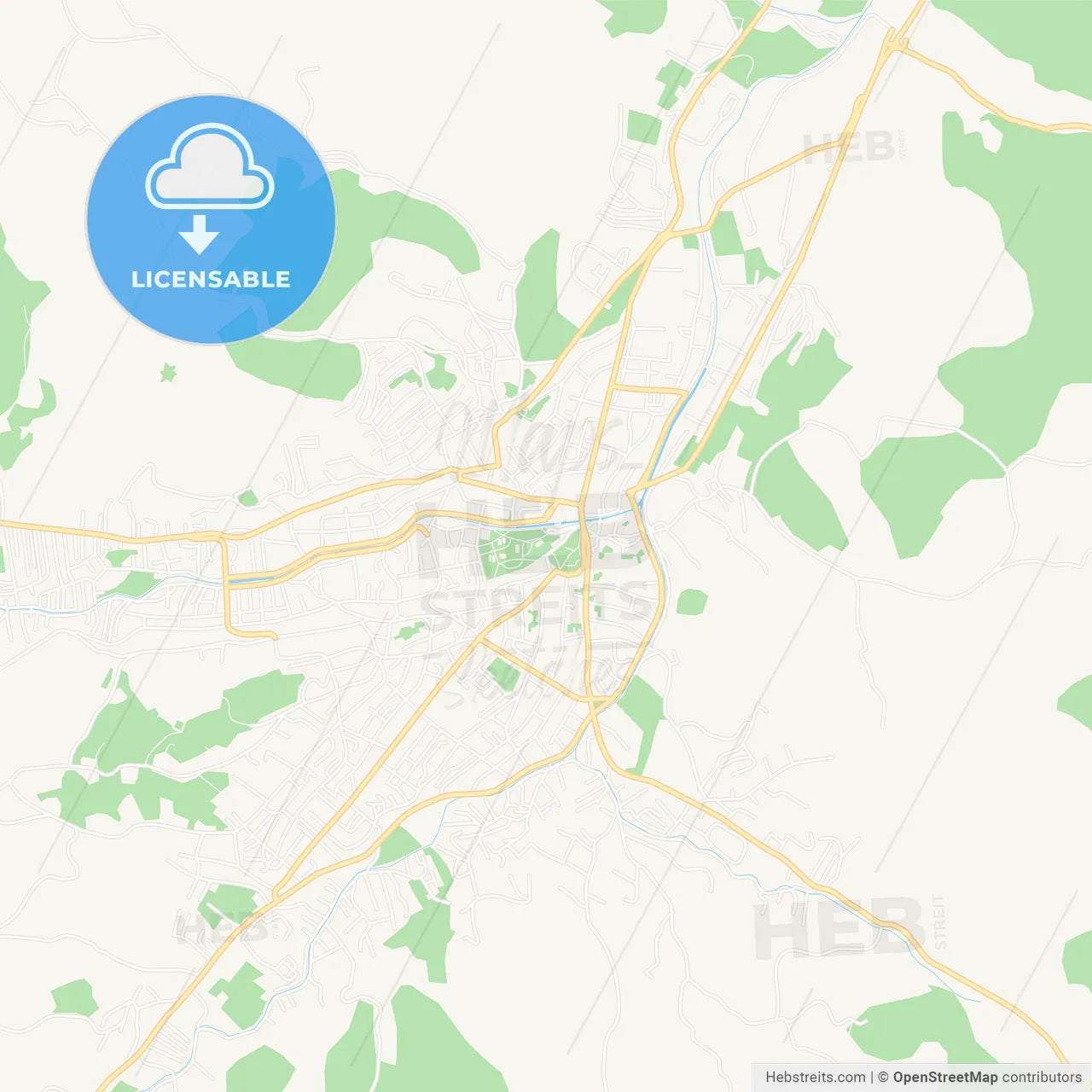 Novi Pazar, Serbia Vector Map - Classic Colors