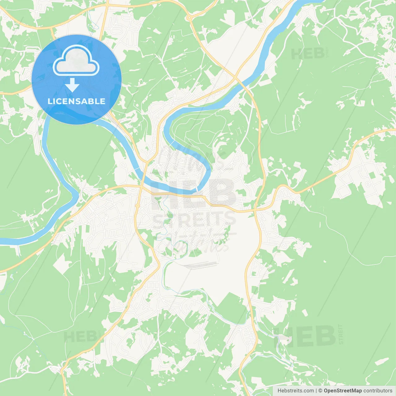 Novo Mesto, Slovenia Vector Map - Classic Colors