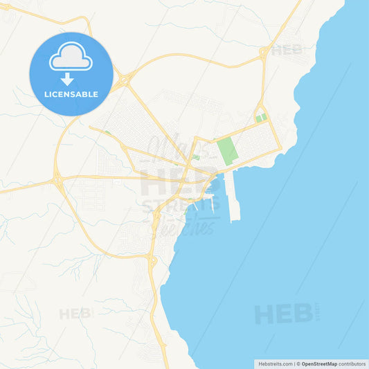 Puerto del Rosario, Spain Vector Map - Classic Colors