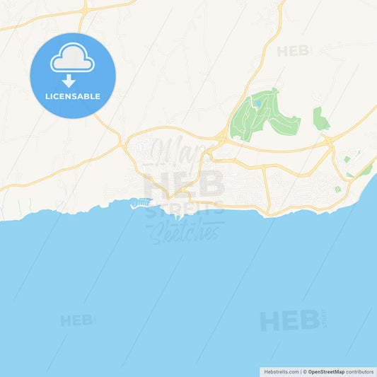 Puerto del Carmen, Spain Vector Map - Classic Colors