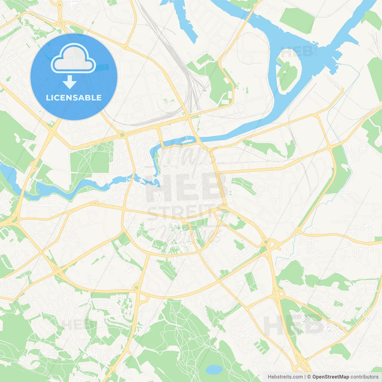 Norrkoping, Sweden Vector Map - Classic Colors