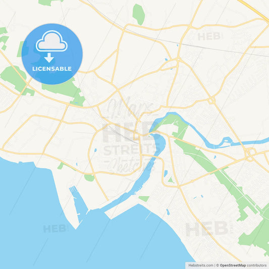 Falkenberg, Sweden Vector Map - Classic Colors