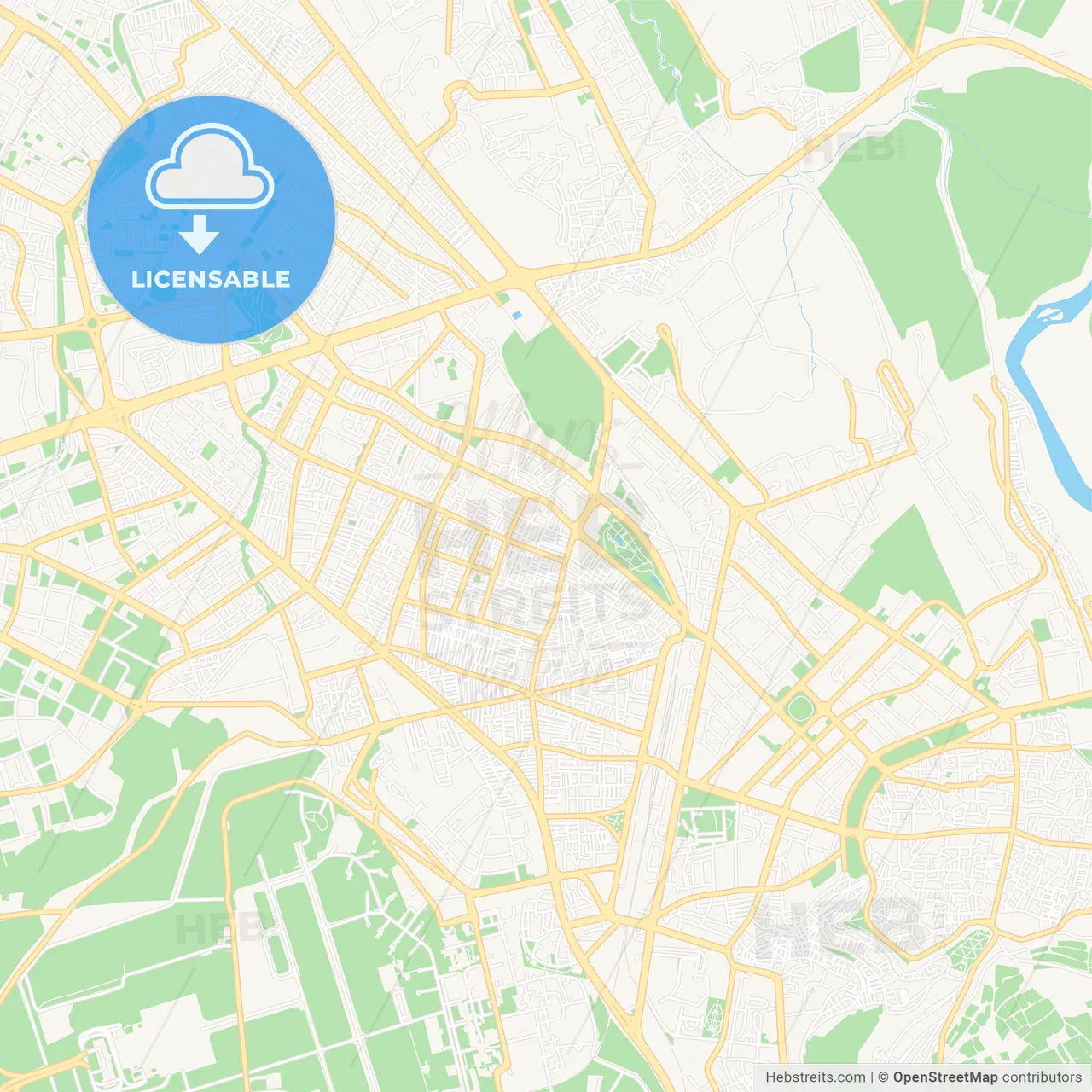 Diyarbakir, Turkey Vector Map - Classic Colors