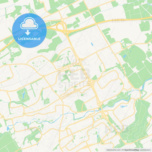 Livingston, Scotland Vector Map - Classic Colors