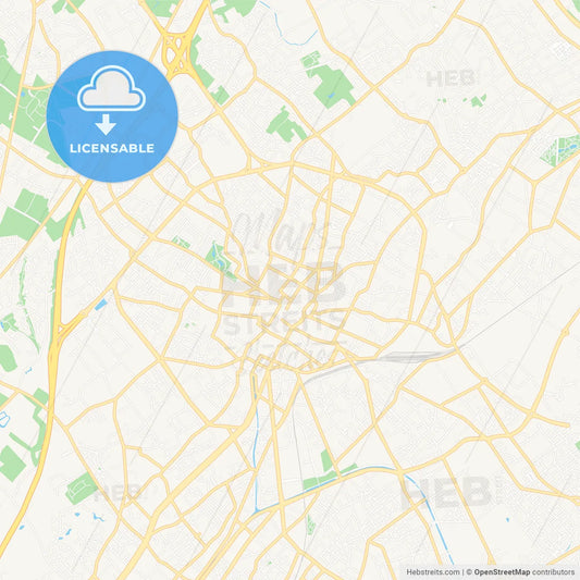 Tourcoing, France Vector Map - Classic Colors