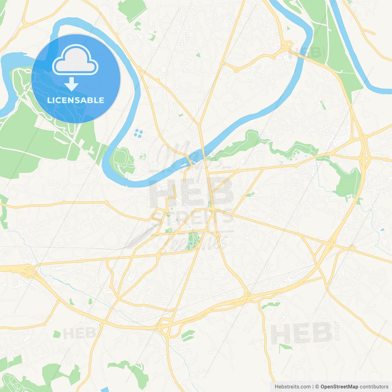 Albi, France Vector Map - Classic Colors