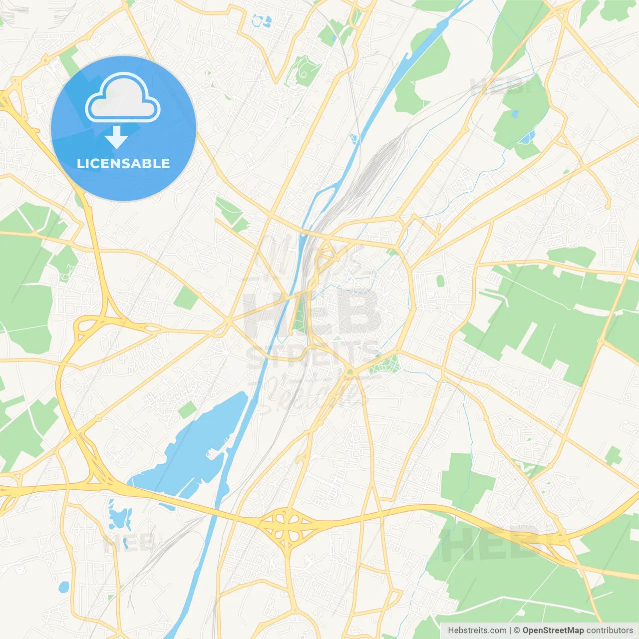 Valenciennes, France Vector Map - Classic Colors