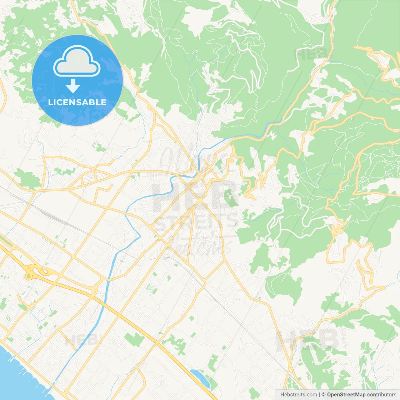 Massa, Italy Vector Map - Classic Colors