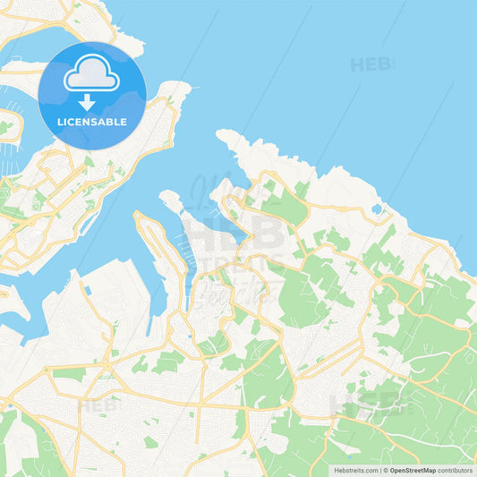 Birgu, Malta Vector Map - Classic Colors