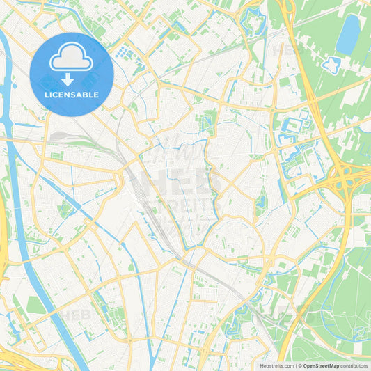 Utrecht, Netherlands Vector Map - Classic Colors