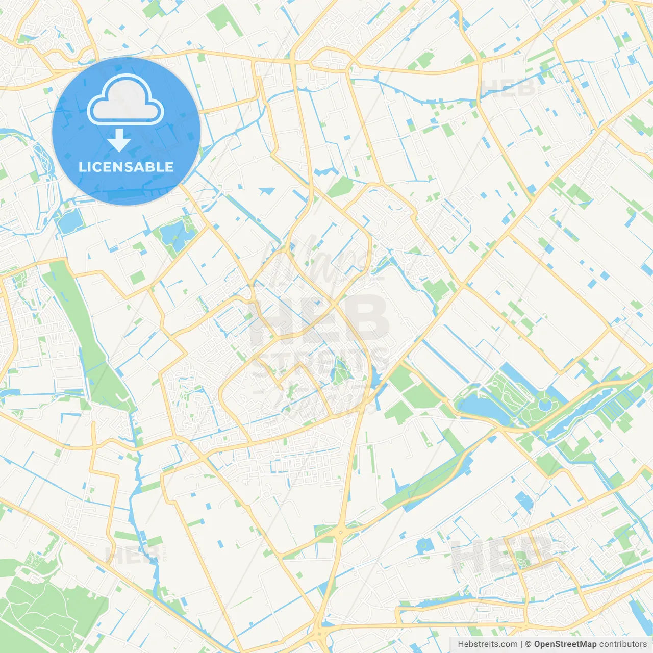 Westland, Netherlands Vector Map - Classic Colors