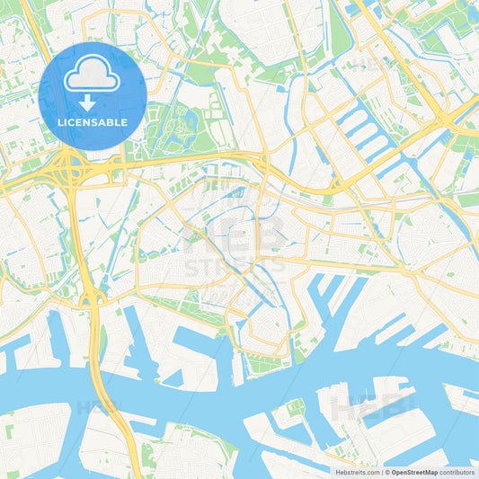 Schiedam, Netherlands Vector Map - Classic Colors