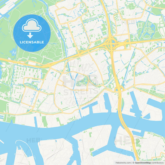 Vlaardingen, Netherlands Vector Map - Classic Colors