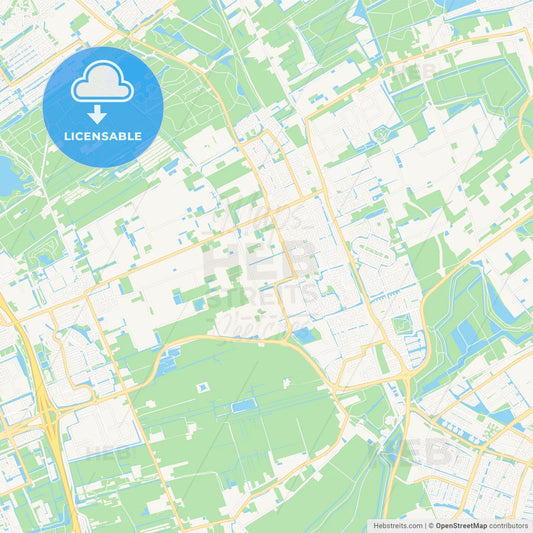 Pijnacker-Nootdorp, Netherlands Vector Map - Classic Colors