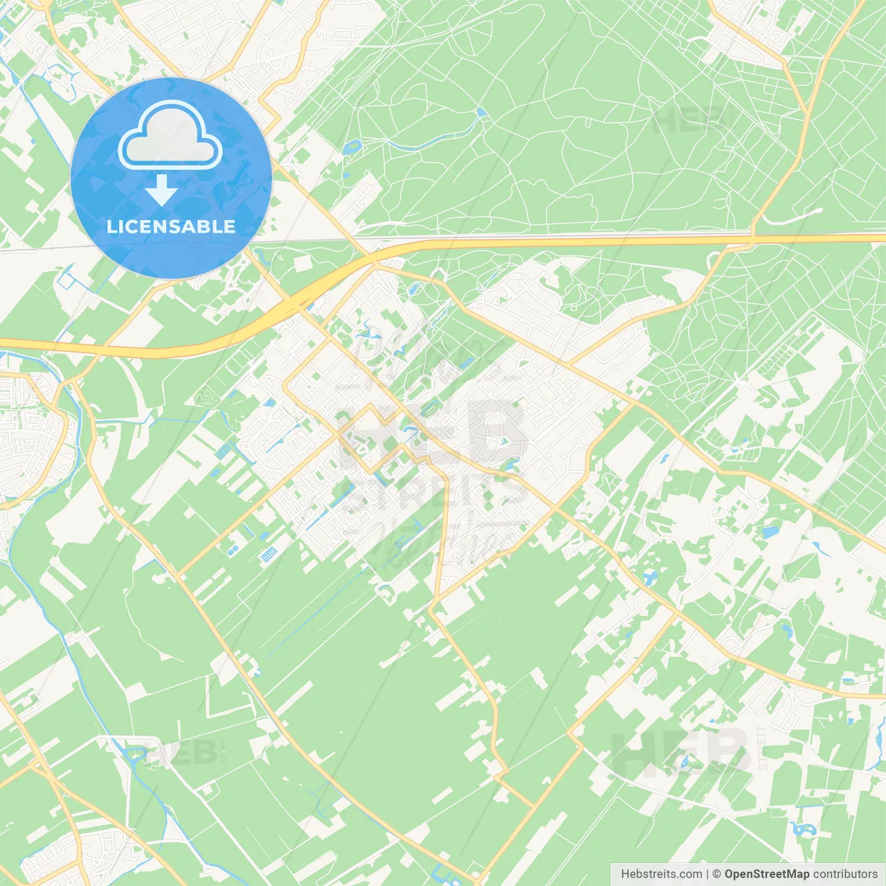 Utrechtse Heuvelrug, Netherlands Vector Map - Classic Colors