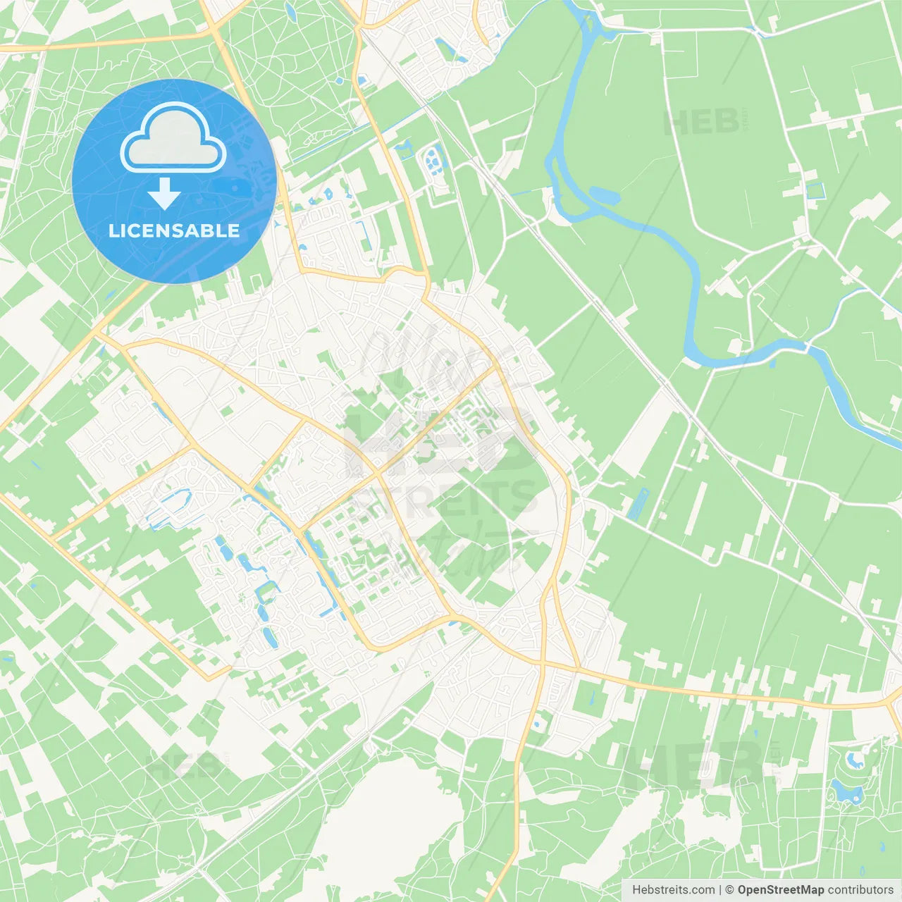 Soest, Netherlands Vector Map - Classic Colors