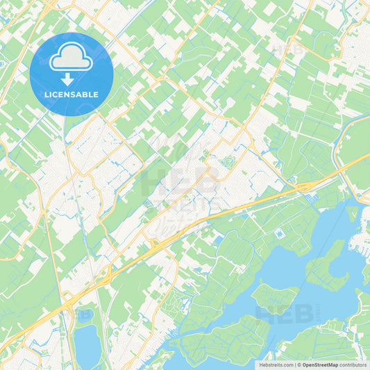 Teylingen, Netherlands Vector Map - Classic Colors