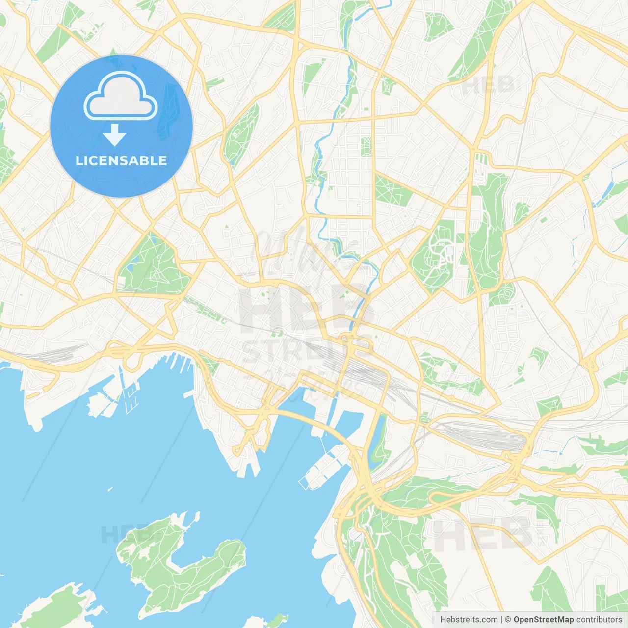 Oslo, Norway Vector Map - Classic Colors