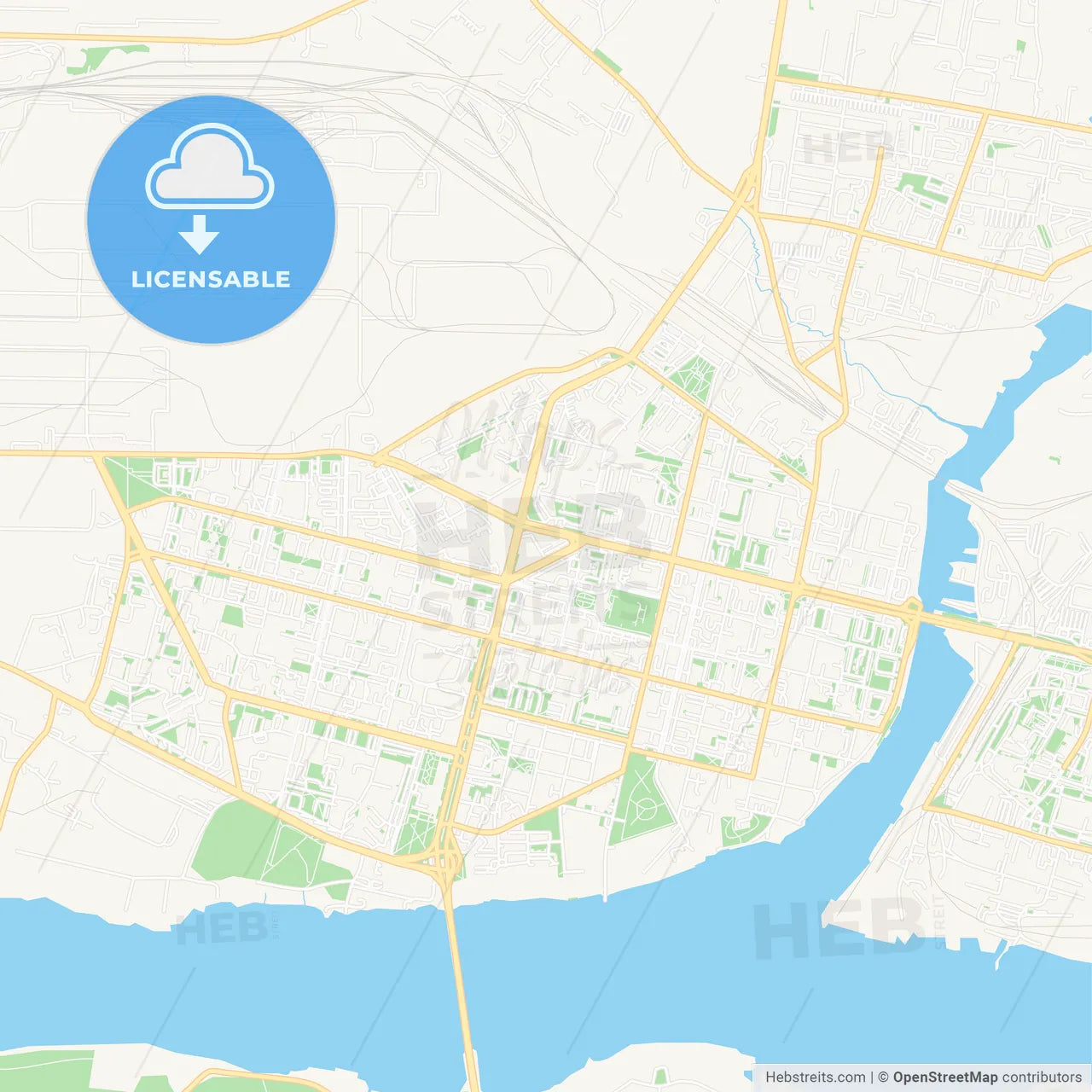 Cherepovets, Russia Vector Map - Classic Colors