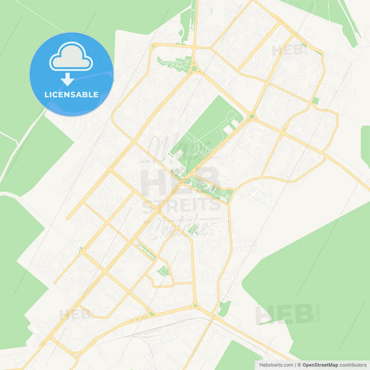 Nizhnekamsk, Russia Vector Map - Classic Colors