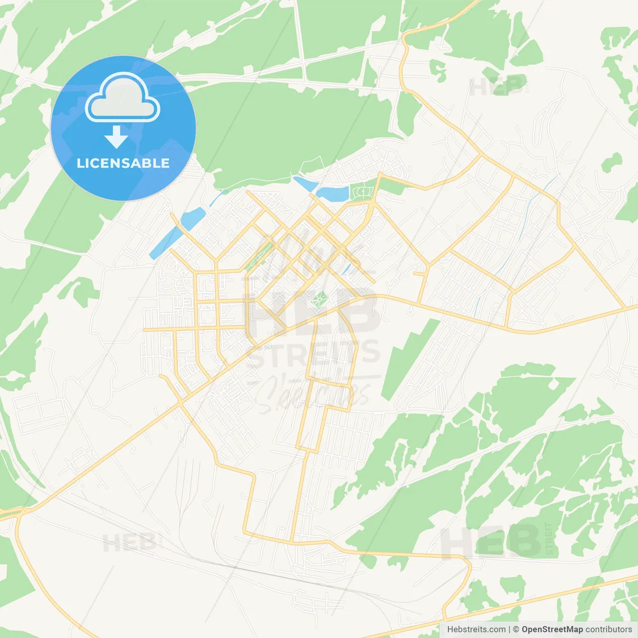 Leninogorsk, Russia Vector Map - Classic Colors