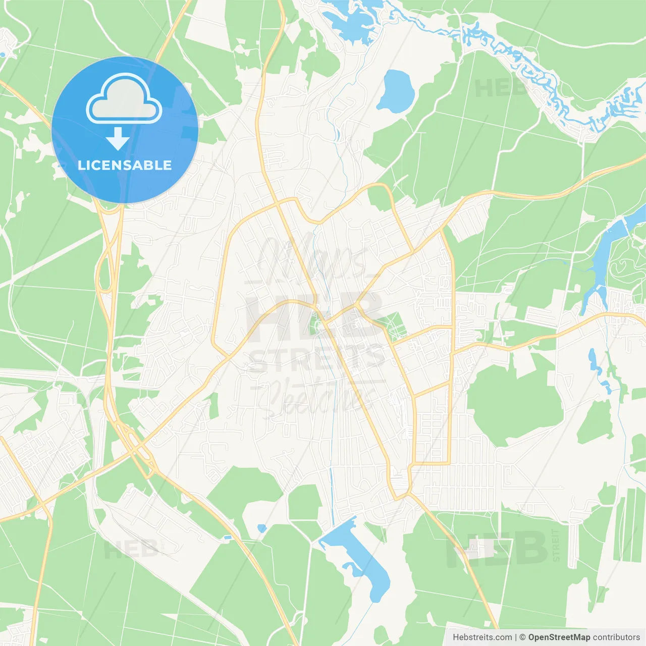 Beryozovsky, Russia Vector Map - Classic Colors