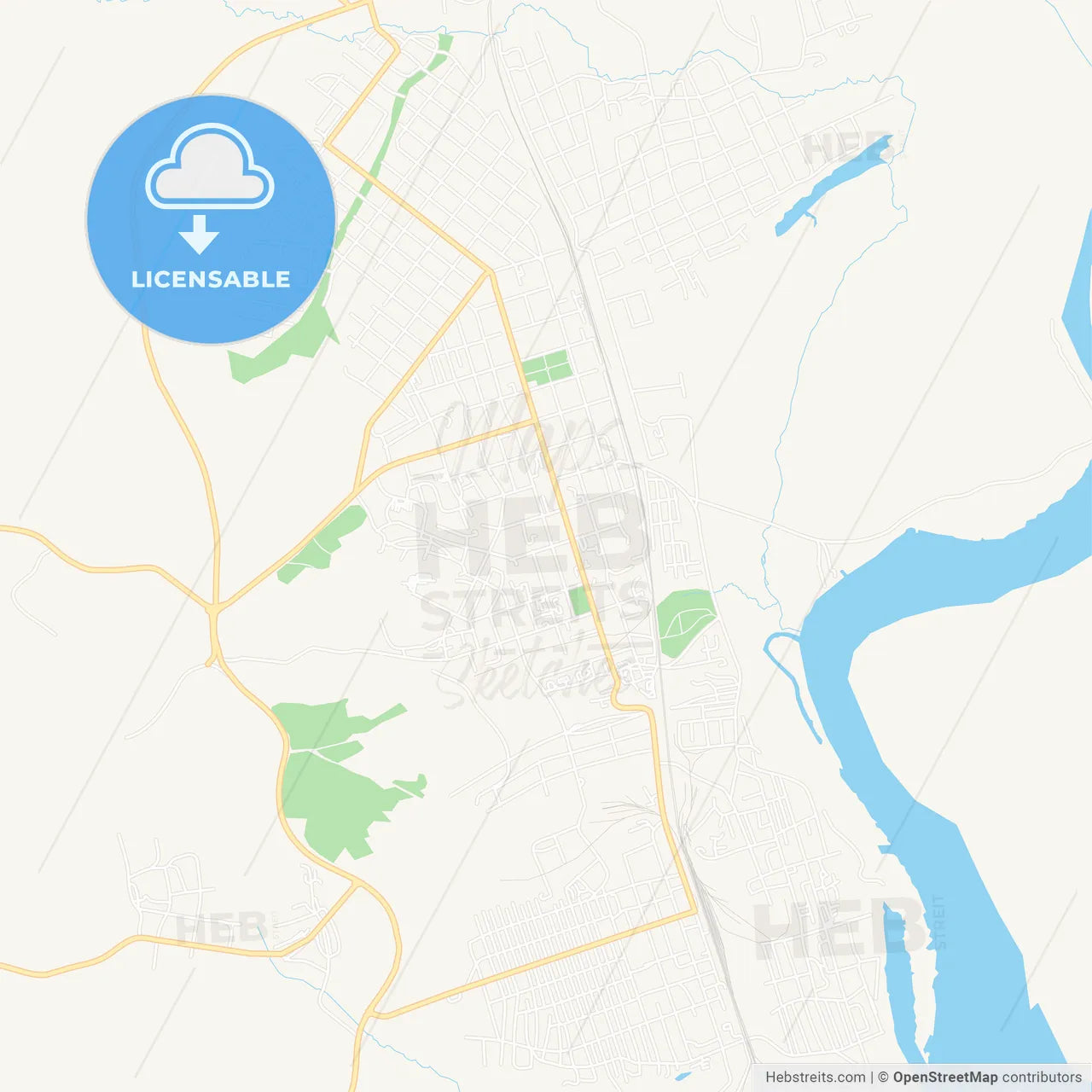 Svobodny, Russia Vector Map - Classic Colors