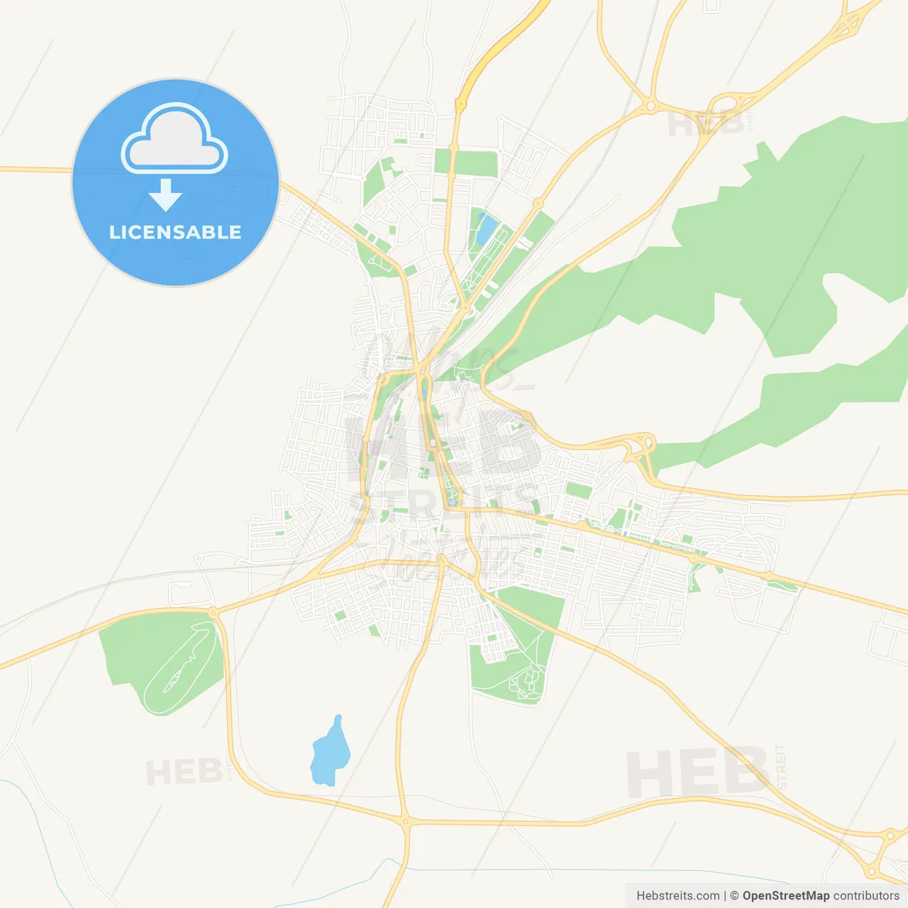 Puertollano, Spain Vector Map - Classic Colors