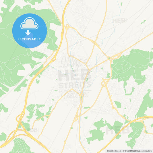 El Vendrell, Spain Vector Map - Classic Colors