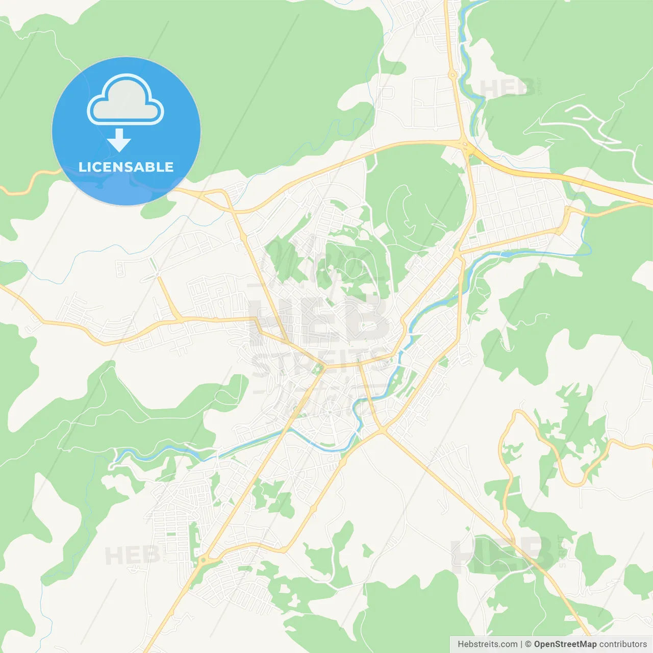 Olot, Spain Vector Map - Classic Colors