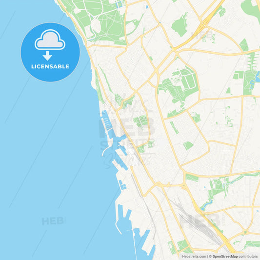 Helsingborg, Sweden Vector Map - Classic Colors