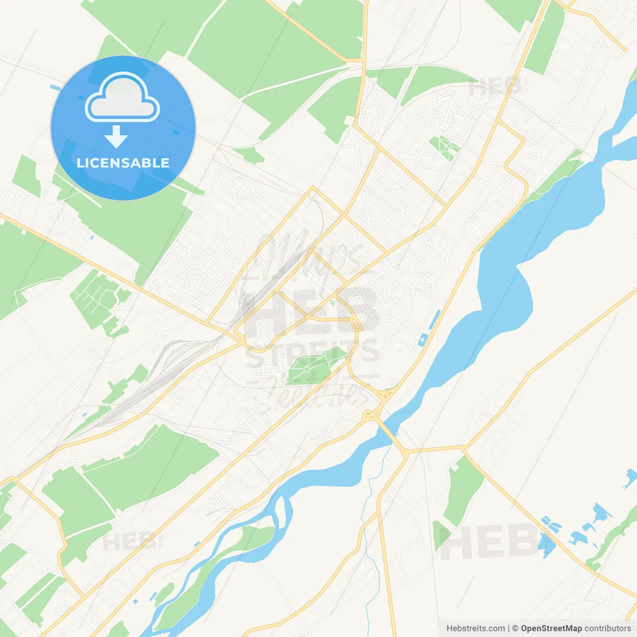 Stryi, Ukraine Vector Map - Classic Colors