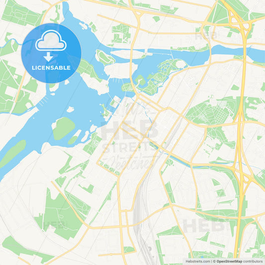 Oulu, Finland Vector Map - Classic Colors