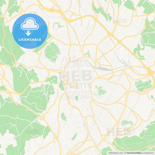 Saint-Etienne, France Vector Map - Classic Colors