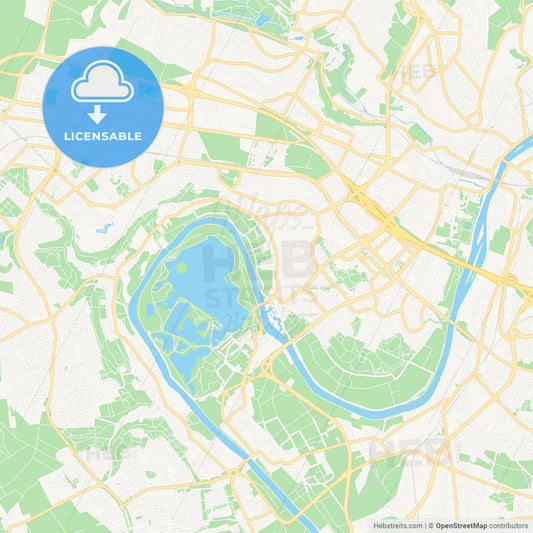 Cergy, France Vector Map - Classic Colors