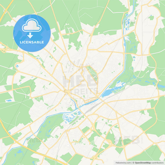 Saint-Quentin, France Vector Map - Classic Colors