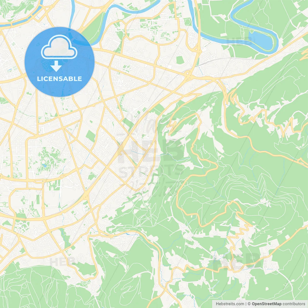 Saint-Martin-d Heres, France Vector Map - Classic Colors